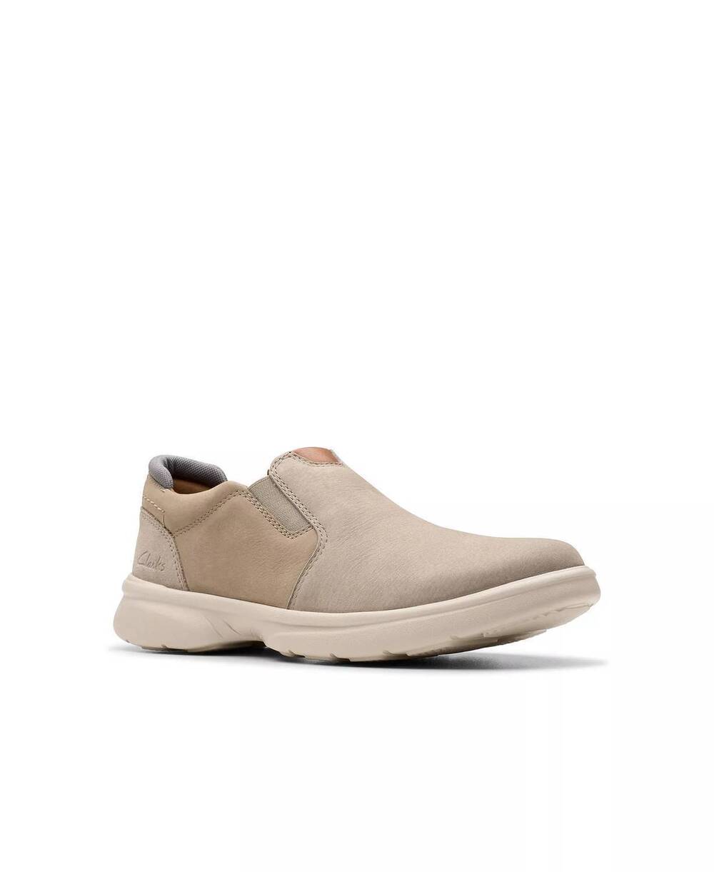 NEW CLARKS men's bradley ease slip-on shoe in light grey
